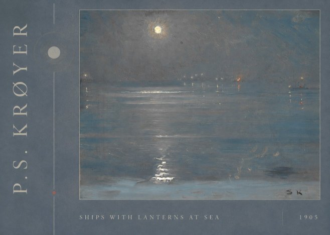 P.S. Krøyer Ships with Lanterns at Sea No2 - Poster