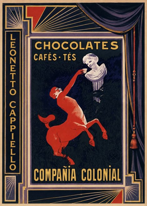 Leonetto Cappiello Chocolates, Cafés, Tés - Compañía Colonial No2 - Poster