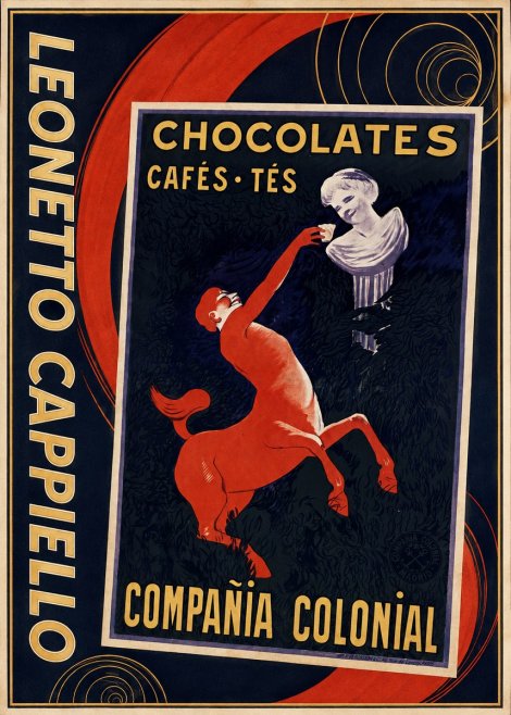 Leonetto Cappiello Chocolates, Cafés, Tés - Compañía Colonial No4 - Poster