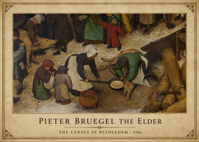 Pieter Bruegel The Census at Bethlehem VI No1 - Poster