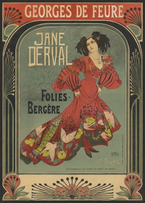 Georges de Feure Jane Derval - Folies-bergère III No4 - Poster
