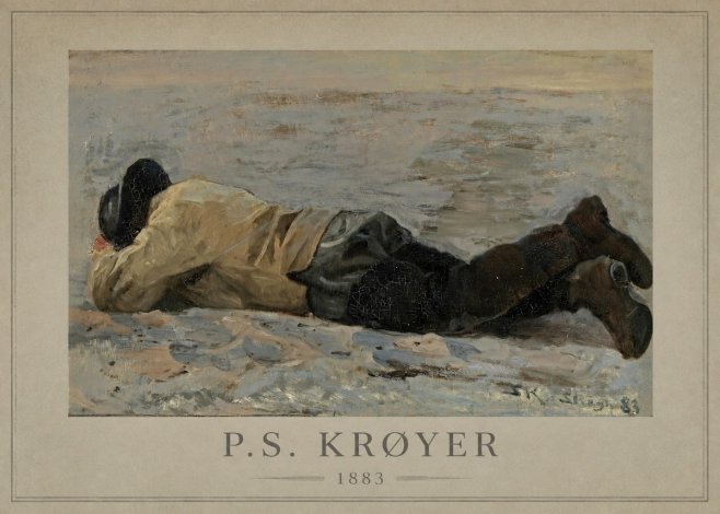 P.S. Krøyer Fisherman Lying on the Beach No1 - Poster