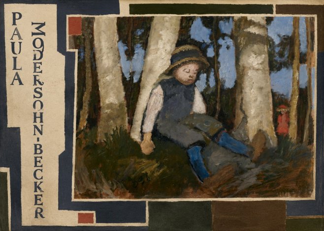 Paula Modersohn-Becker Sleeping Child in a Birch Grove No2 - Poster