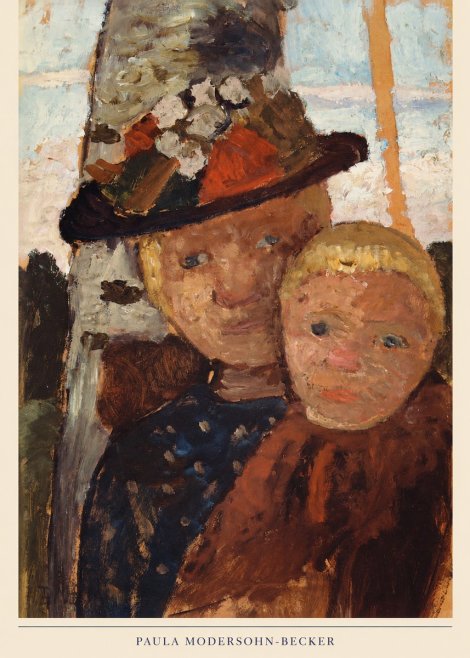 Paula Modersohn-Becker Mother and Child with Hat No6 - Poster