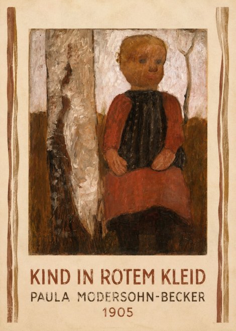 Paula Modersohn-Becker Kind in Rotem Kleid No4 - Poster