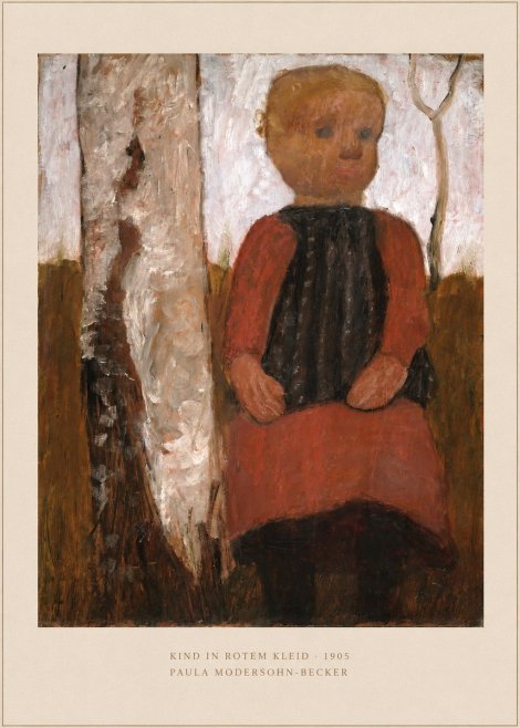 Paula Modersohn-Becker Kind in Rotem Kleid No5 - Poster