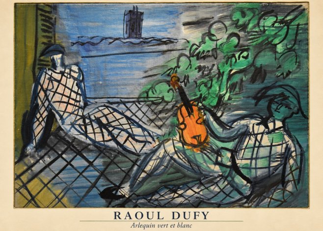 Raoul Dufy Arlequin Vert Et Blanc No5 - Poster