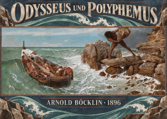 Arnold Böcklin Odysseus Und Polyphemus No5 - Poster