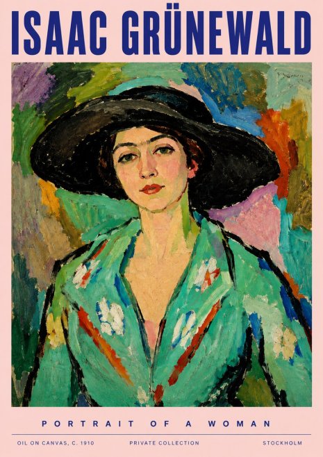 Isaac Grünewald Portrait of a Woman No3 - Poster