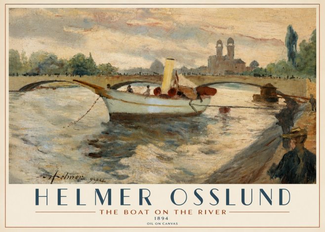 Helmer Osslund The Boat on the River No4 - Poster