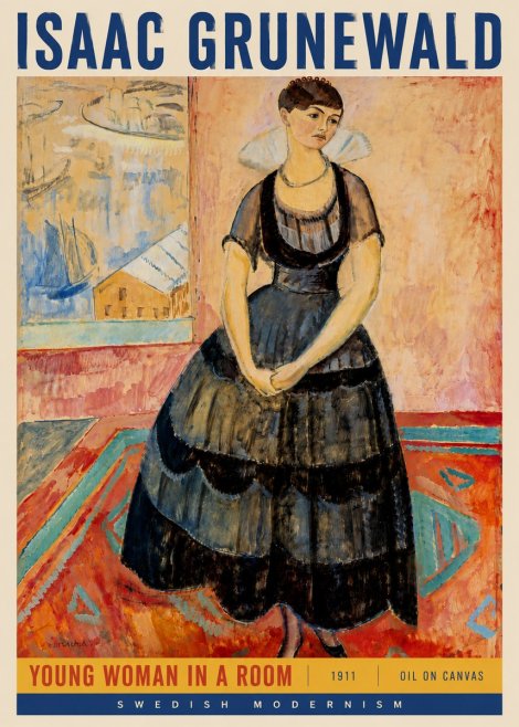 Isaac Grünewald Young Woman in a Room No4 - Poster