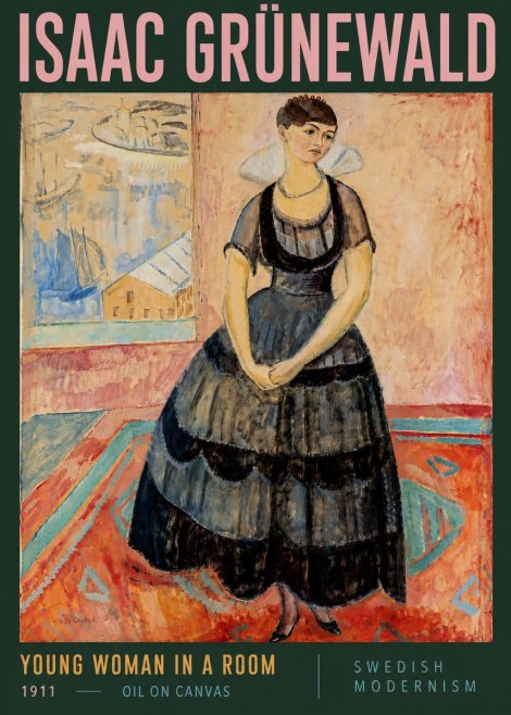 Isaac Grünewald Young Woman in a Room No5 - Poster