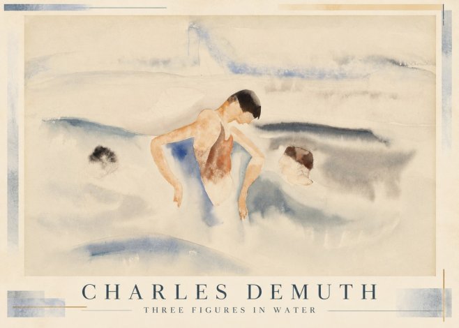 Charles Demuth Three Figures in Water No1 - Poster