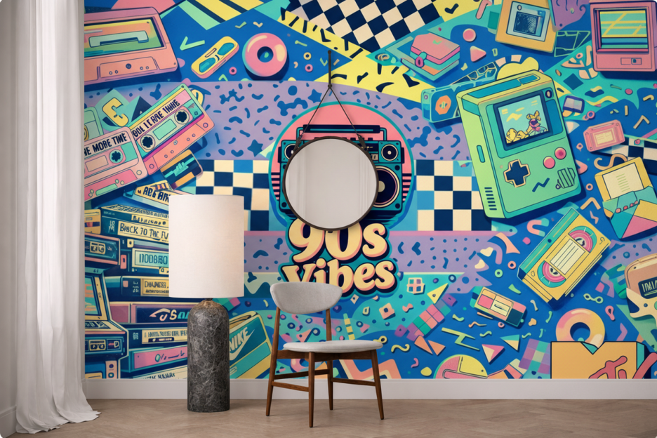 Retro Nostalgia Mural