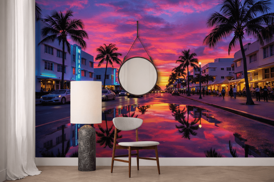 Neon Bay Reflection