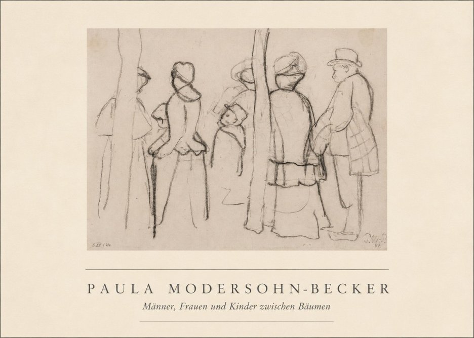 Paula Modersohn-Becker Männer, Frauen Und Kinder Zwischen Bäumen No4 - Poster