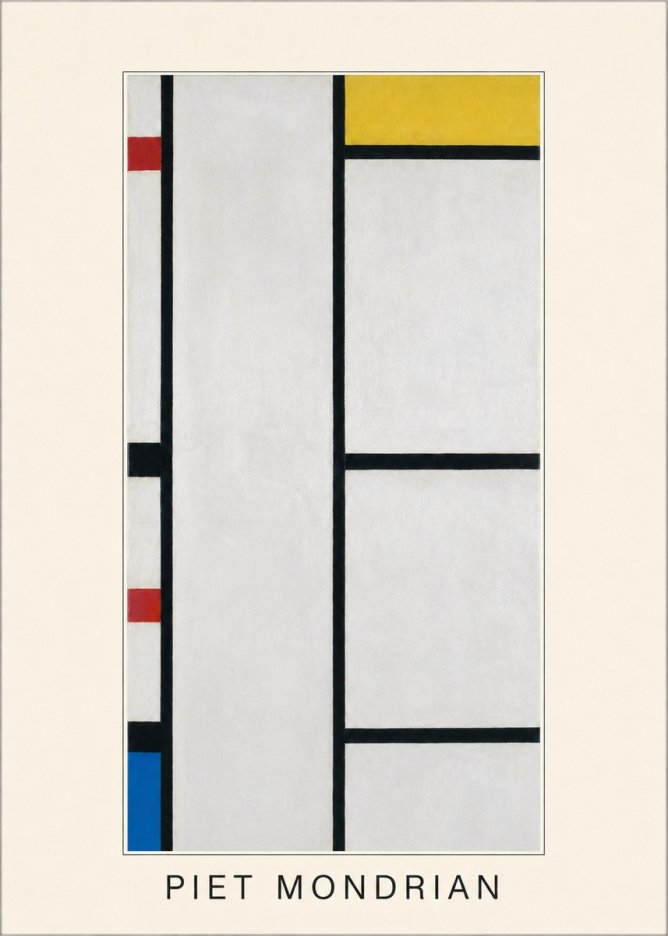 Piet Mondrian Composition with Red, Yellow, and Blue No3 - Poster