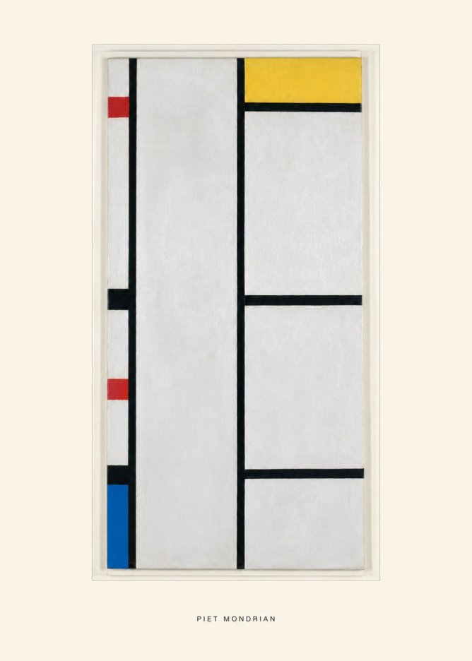 Piet Mondrian Composition with Red, Yellow, and Blue No5 - Poster