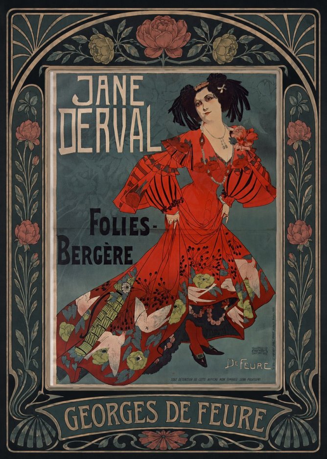 Georges de Feure Jane Derval - Folies-bergère I No5 - Poster