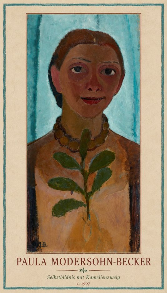 Paula Modersohn-Becker Selbstbildnis Mit Kamelienzweig No1 - Poster