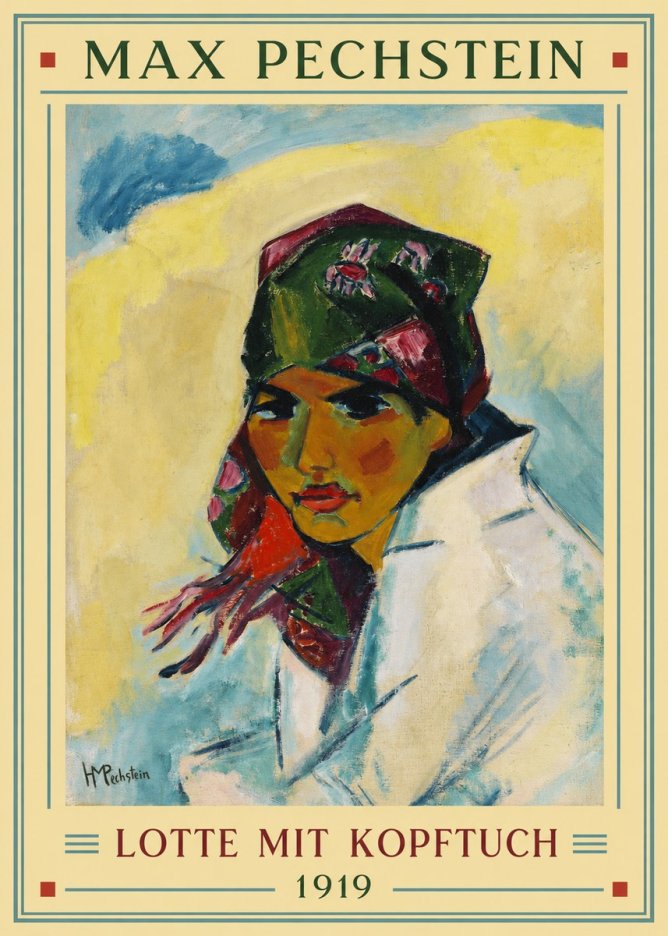 Max Pechstein Lotte Mit Kopftuch 1919 No2 - Poster