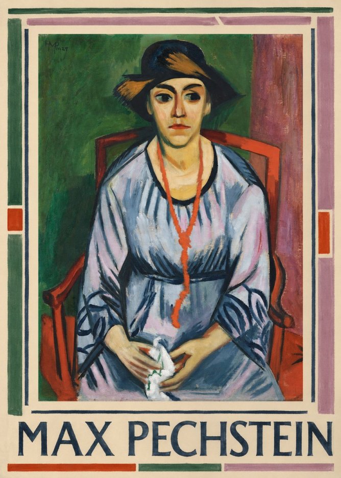 Max Pechstein Seated Woman with Hat No1 - Poster