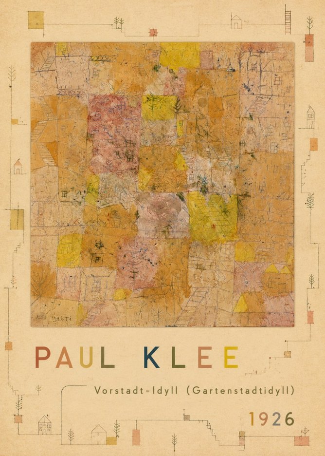 Paul Klee Vorstadt-idyll (Gartenstadtidyll) No6 - Poster