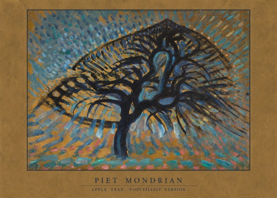 Piet Mondrian Apple Tree, Pointillist Version No6 - Poster