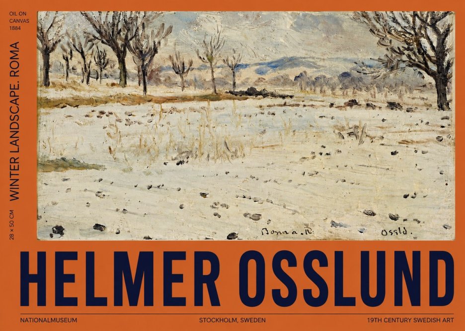 Helmer Osslund Winter Landscape. Roma No2 - Poster