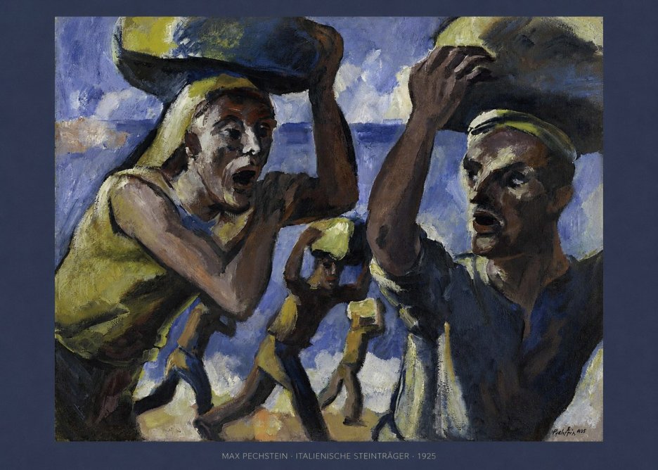 Max Pechstein Italienische Steinträger No5 - Poster