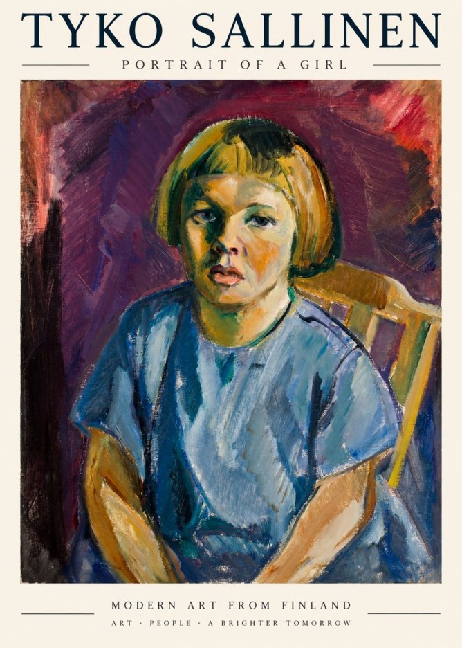 Tyko Sallinen Portrait of a Girl I No1 - Poster