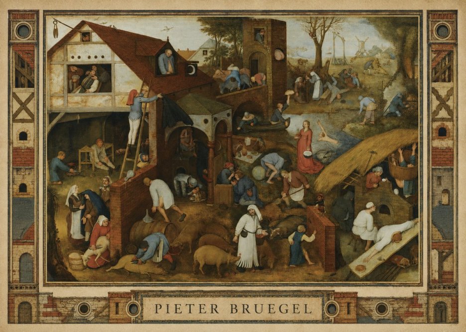 Pieter Bruegel Netherlandish Proverbs I No3 - Poster