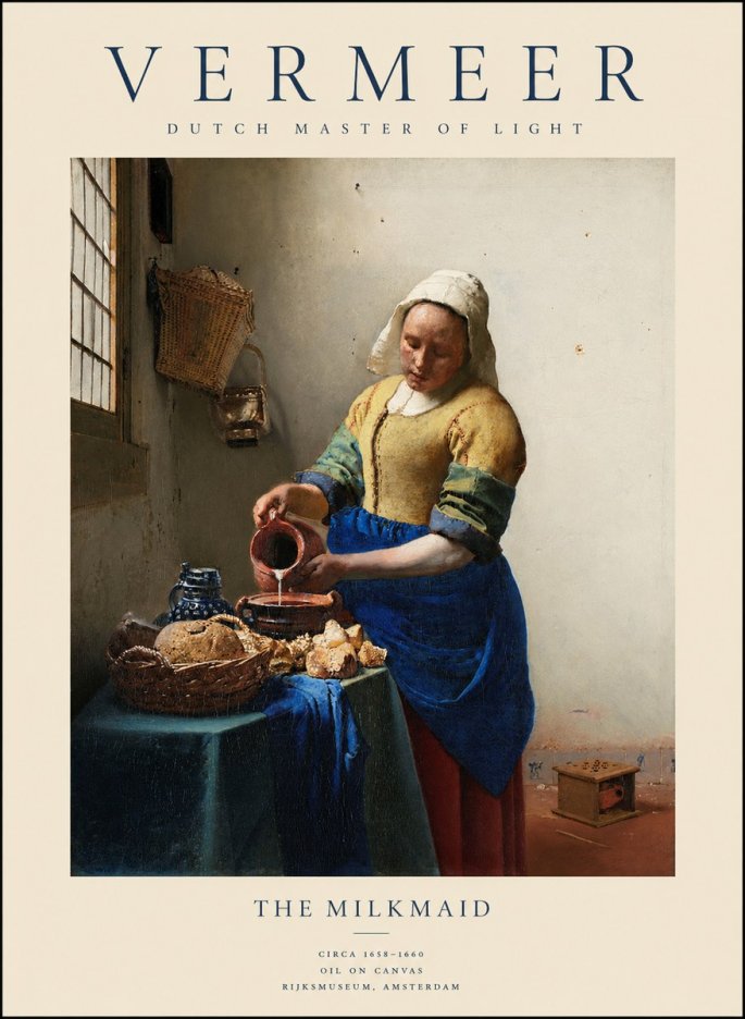 Vermeer The Milkmaid No1 - Poster