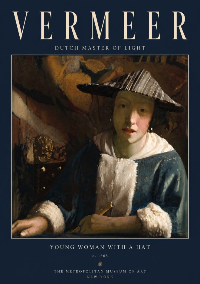 Vermeer Young Woman with a Hat No2 - Poster