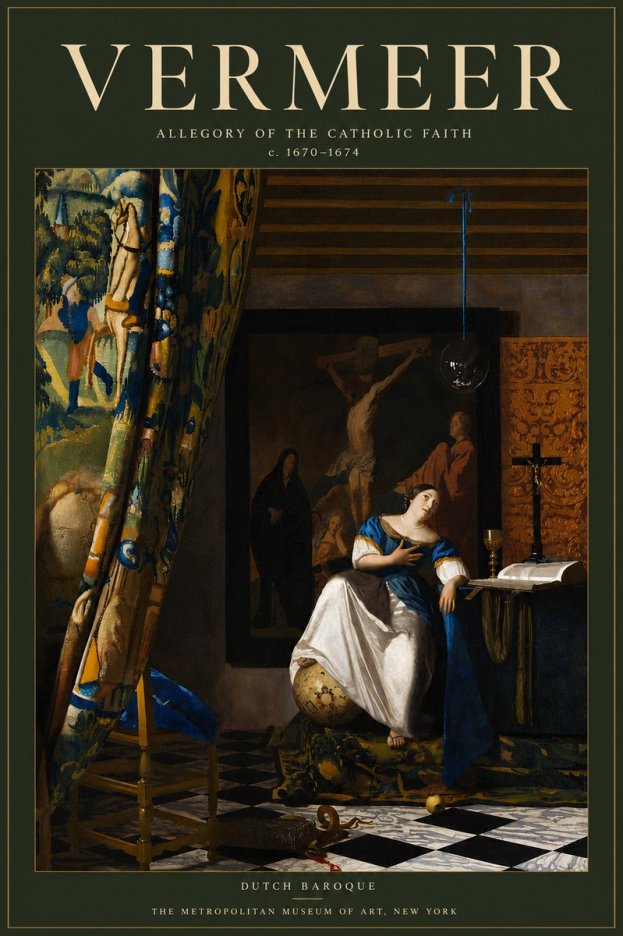 Vermeer Allegory of the Catholic Faith No6 - Poster