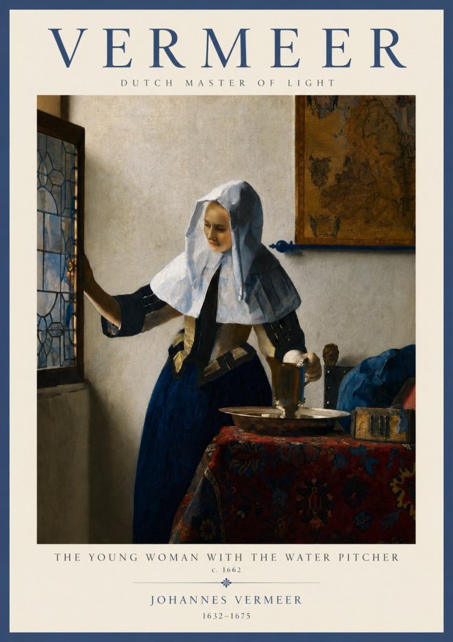 Vermeer The Young Woman with the Water Pitcher No2 - Poster