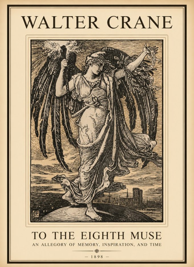 Walter Crane To the Eighth Muse No1 - Poster
