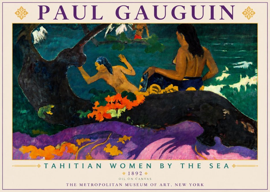 Paul Gauguin Tahitian Women by the Sea No6 - Poster