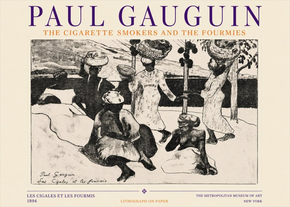 Paul Gauguin The Cigarette Smokers and the Fourmies No3 - Poster