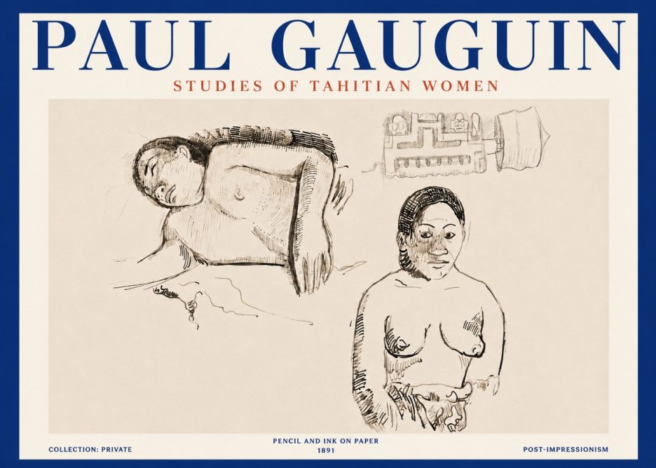 Paul Gauguin Studies of Tahitian Women No4 - Poster