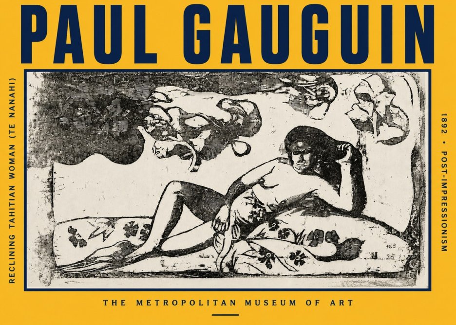 Paul Gauguin Reclining Tahitian Woman (Te Nanahi) No5 - Poster