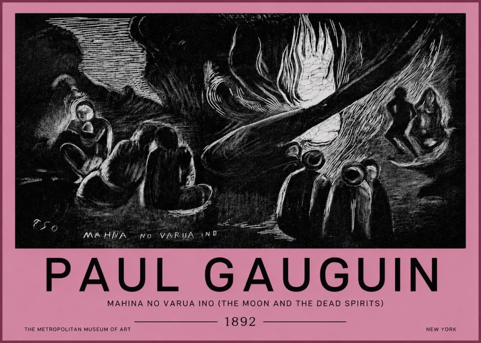 Paul Gauguin Mahina No Varua Ino (the Moon and the Dead Spirits) No4 - Poster