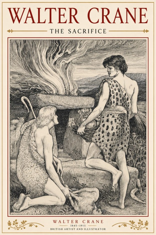 Walter Crane The Sacrifice No3 - Poster