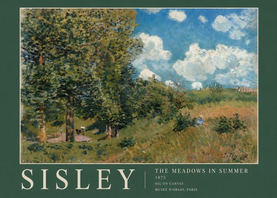 Sisley The Meadows in Summer, 1875 No2 - Poster