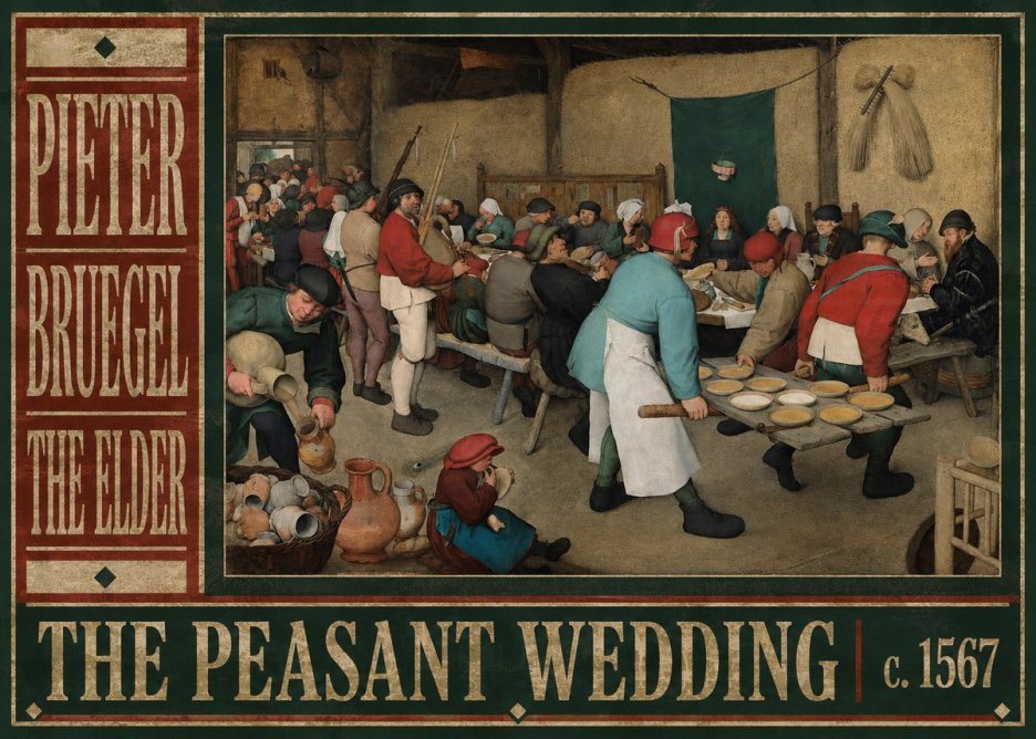 Pieter Bruegel The Peasant Wedding II No6 - Poster