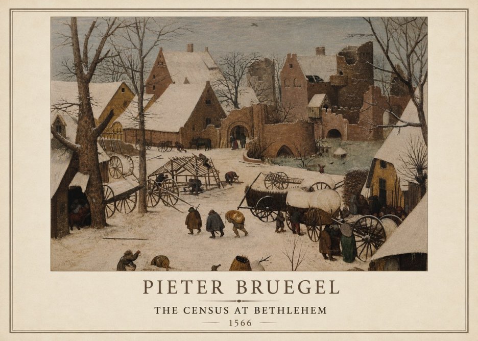 Pieter Bruegel The Census at Bethlehem I No1 - Poster