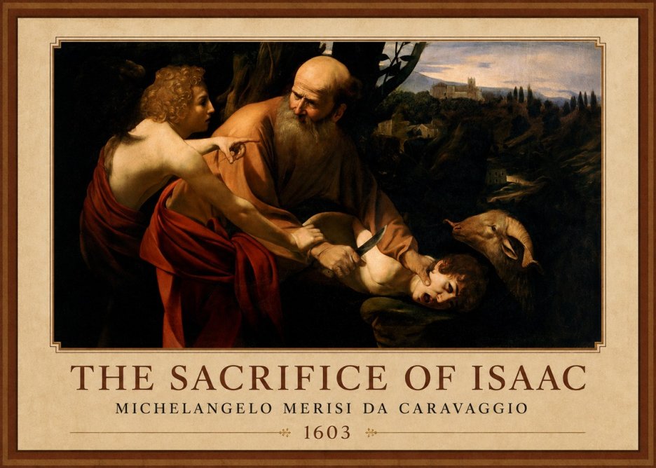 Michelangelo Merisi da Caravaggio The Sacrifice of Isaac I No1 - Poster