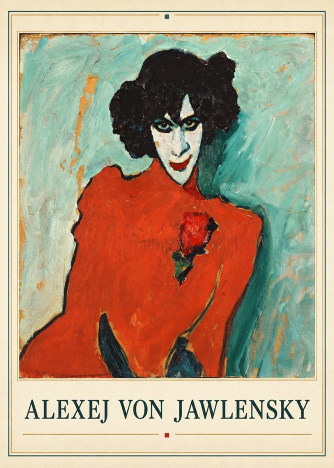 Alexej von Jawlensky Woman with Red Rose No4 - Poster