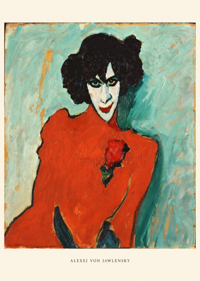 Alexej von Jawlensky Woman with Red Rose No6 - Poster