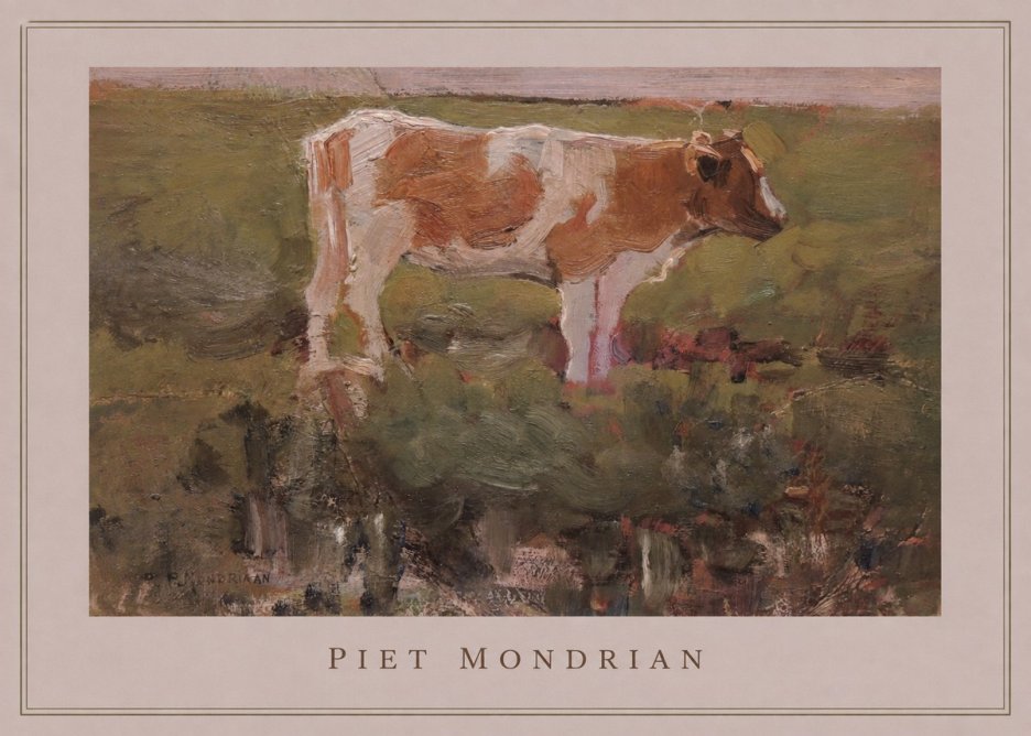 Piet Mondrian Cow No3 - Poster